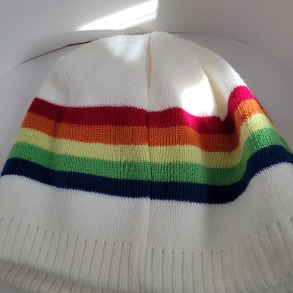 Turtle Fur Unisex Ski Winter Knit Beanie Cap Hat OS Rainbow Stripe Adult Kids - Picture 2 of 3